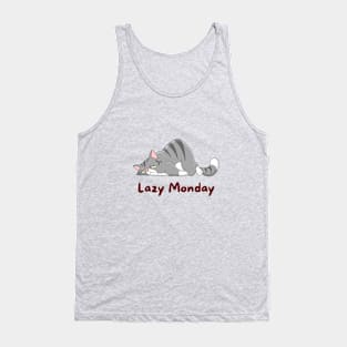 Funny Yoga Cat - Lazy Monday Tank Top